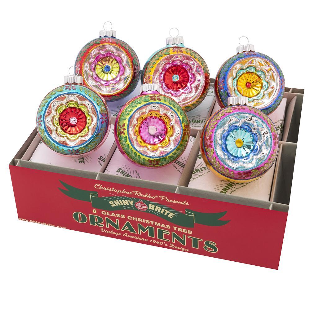 Christmas Confetti Decorated Reflector Rounds 3.25