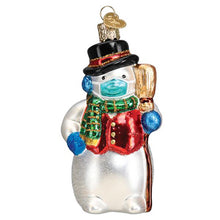 Load image into Gallery viewer, Snowman With Face Mask Ornament
