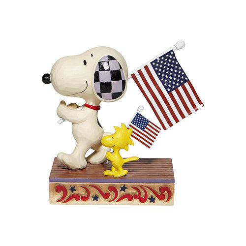 Glory March Snoopy & Woodstock with American Flags