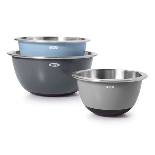 Stainless Steel Insulated Mixing Bowl Gray Set of 3