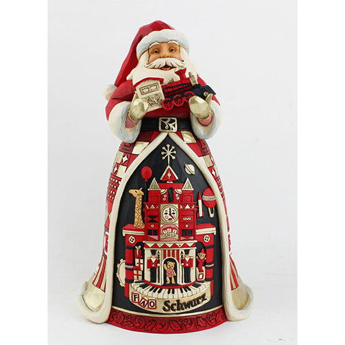FAO Schwarz Never Stop Believing Santa Holding Toy Scene