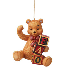 Load image into Gallery viewer, FAO Schwarz Teddy Bear with Letter Blocks Ornament
