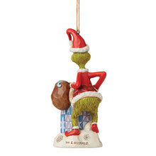 Load image into Gallery viewer, Grinch Climbing into Chimney Ornament
