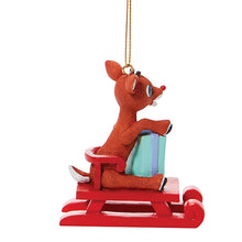 Load image into Gallery viewer, Rudolph&#39;s Red Sled Ornament
