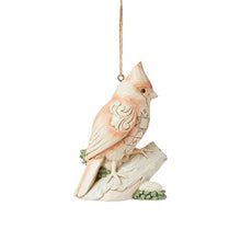 Load image into Gallery viewer, White Woodland Cardinal on Branch Ornament
