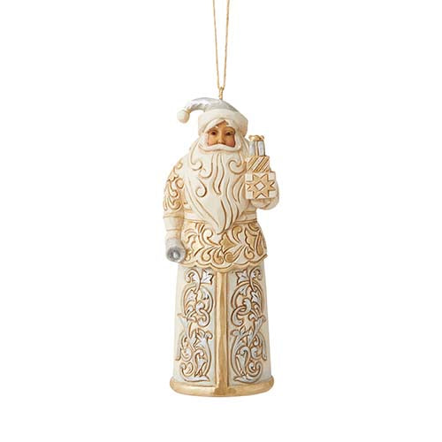 Smile And The Season Sparkles Holiday Lustre Santa with Bell Ornament