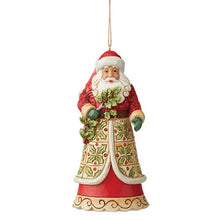 Load image into Gallery viewer, Santa with Holly Ornament
