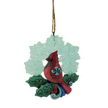 Load image into Gallery viewer, Wonderland Cardinal with Snowflakes Ornament
