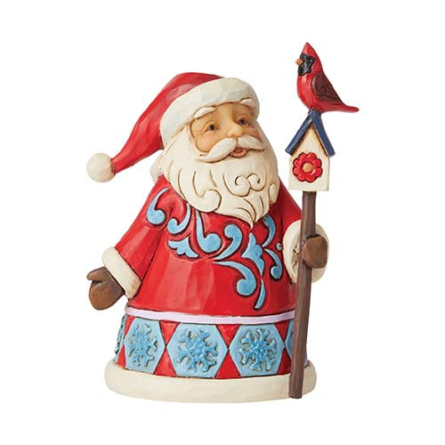 Santa with Cardinal & Birdhouse Mini