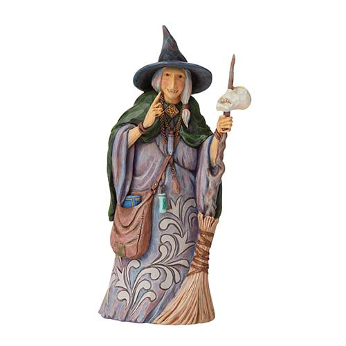 Beware A Creepy Craft Evil Witch with Broom & Skull