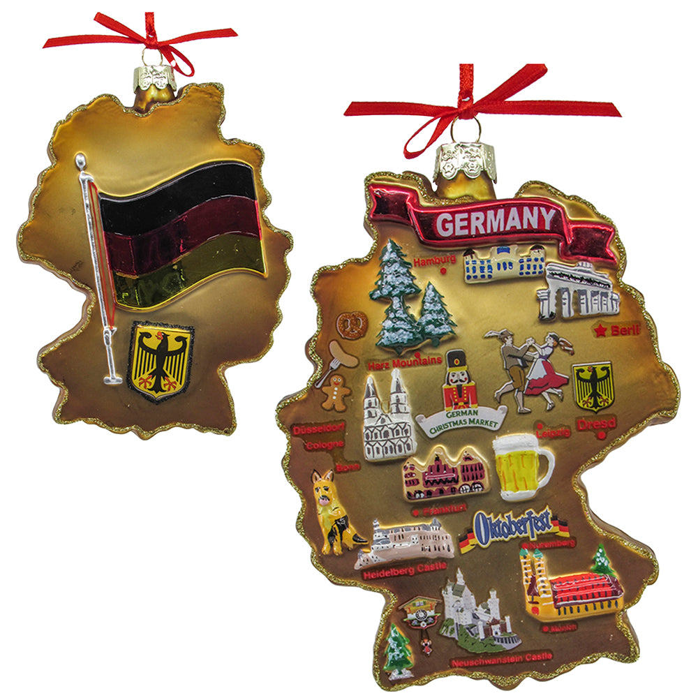 Germany Map Glass Ornament 5