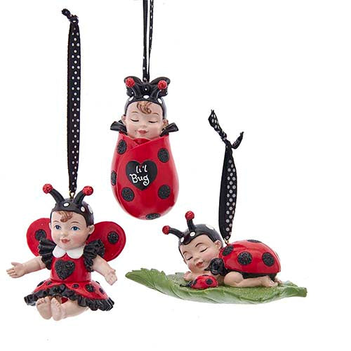 Ladybug Baby Ornament Set of 3
