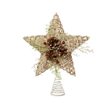 Load image into Gallery viewer, Pine Cone &amp; Berry Natural Christmas Tree Topper 12&quot;

