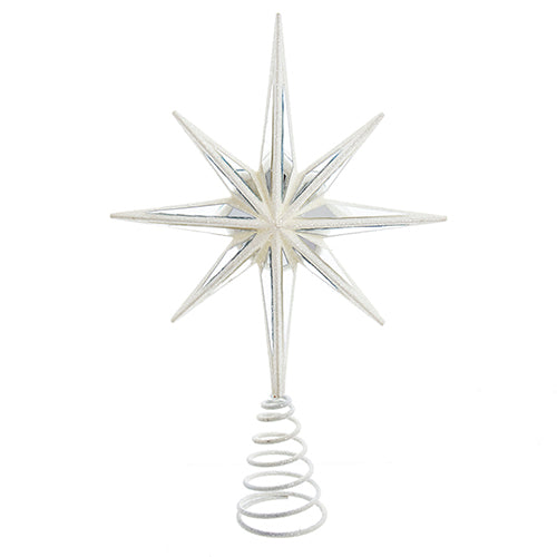 White Mirror Star Tree Topper 13.75