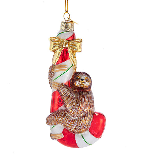 Sloth on Candycane Ornament 5