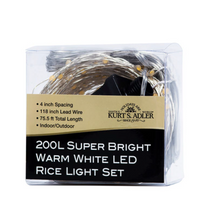 Load image into Gallery viewer, Superbright Warm White LED Fairie Lights 200 Light Set
