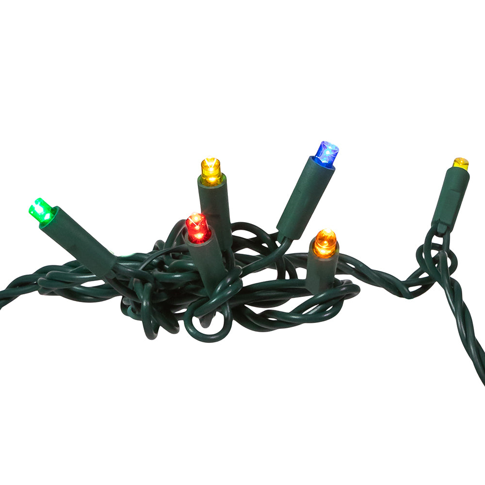 LED Multi Color Light with Green Wire 5mm 50 Light Set