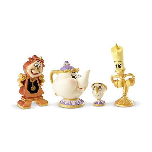 Enchanted Objects Lumiere, Mrs. Potts, Chip, & Cogsworth Set of 4