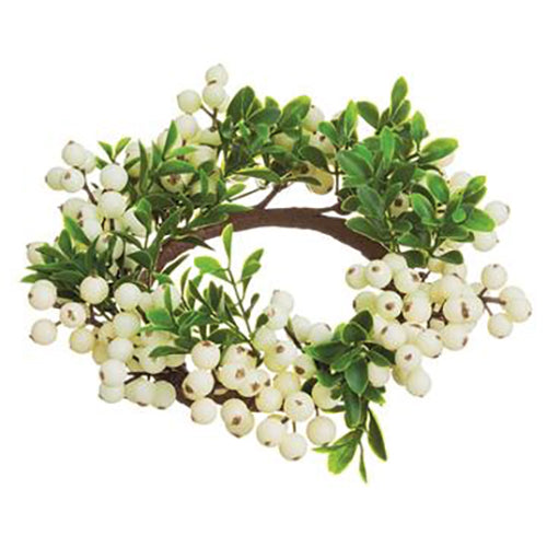 White Berry & Boxwood Candle Ring 8