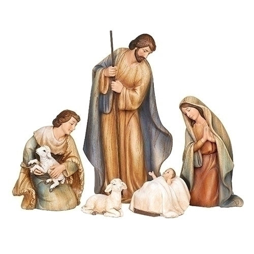 Holy Family in Wood Grain Nativity 10.2