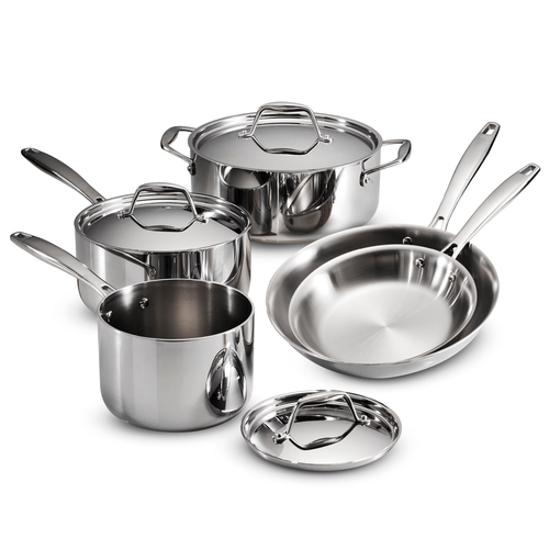 Tri-Ply 18/10 Stainless Steel Cookware Set of 8