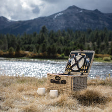 Load image into Gallery viewer, Catalina Dahlia Collection Navy Blue with Beige Pattern Picnic Basket
