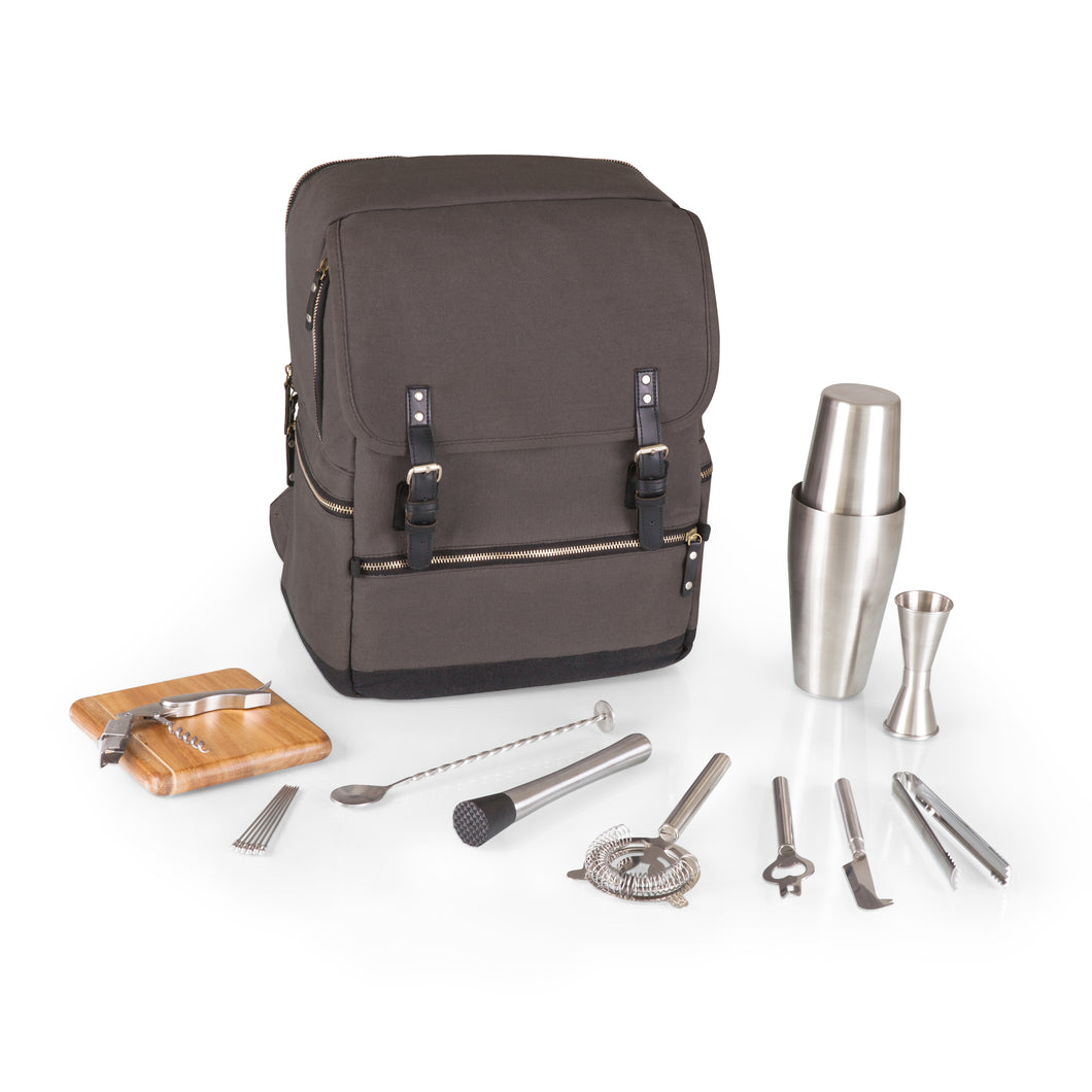 Bar Set Gray Backpack with Portable Cocktail Set