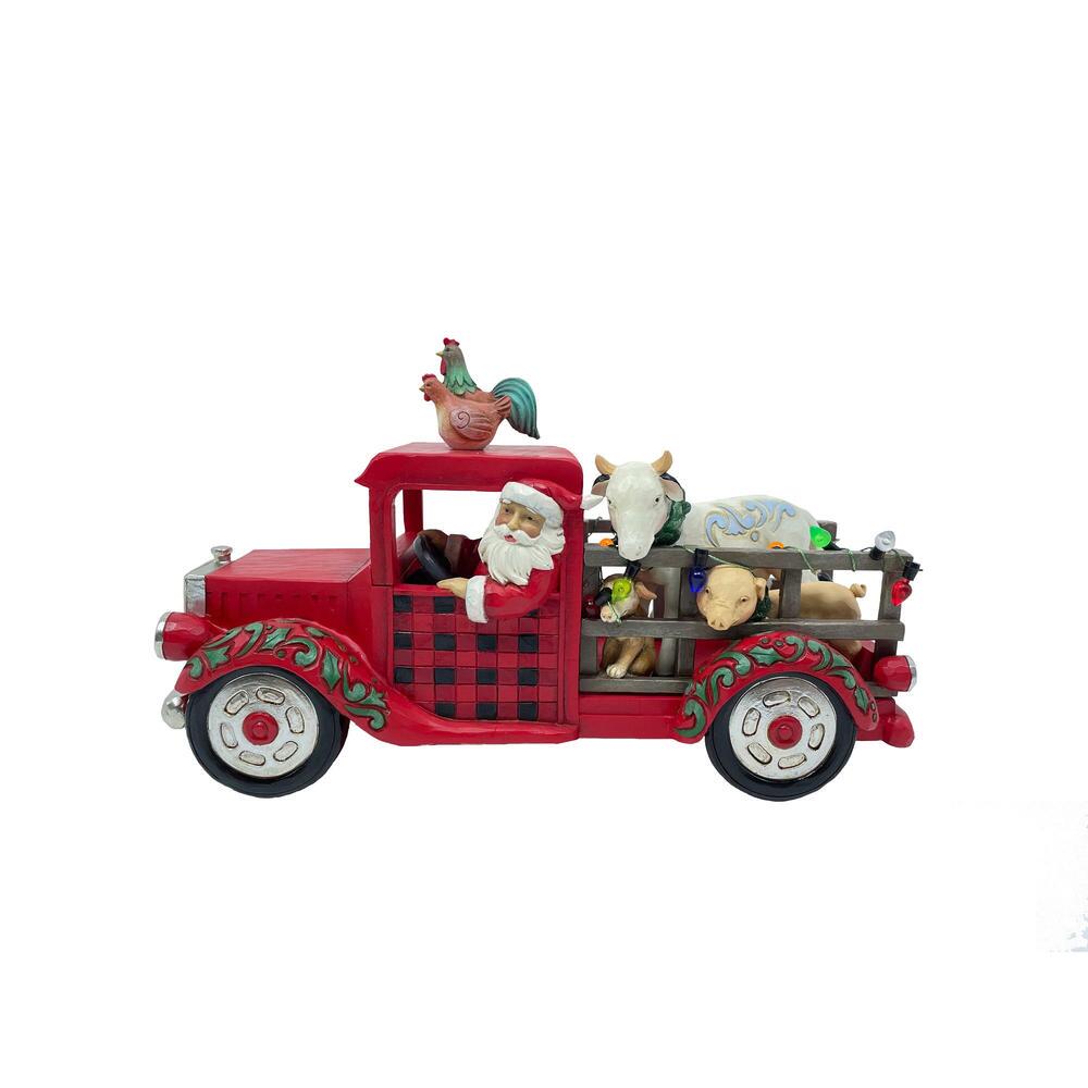 Country Christmas Cargo Santa Driving Truck