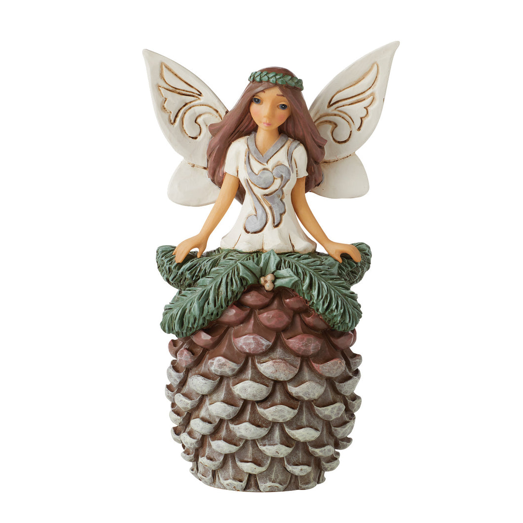White Woodland Fairy with Pinecone Skirt