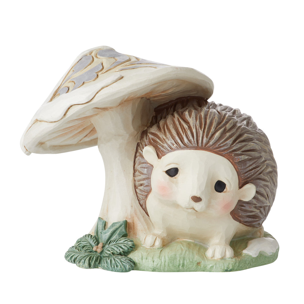 White Woodland Hedgehog by Mushroom