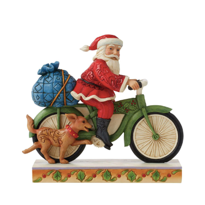 Santa's On His Way Santa Riding Bicycle
