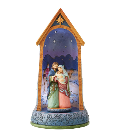 Holy Family in Lit Stable