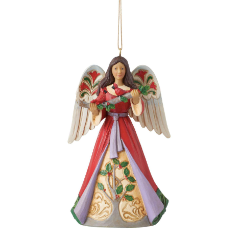 Christmas Angel with Holly Ornament