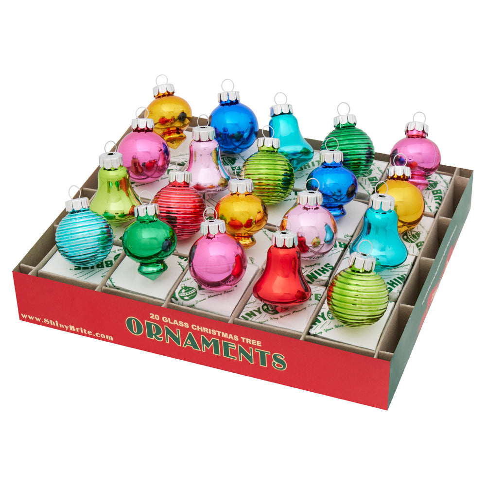 Christmas Confetti Shapes Ornaments Set of 20 1.25