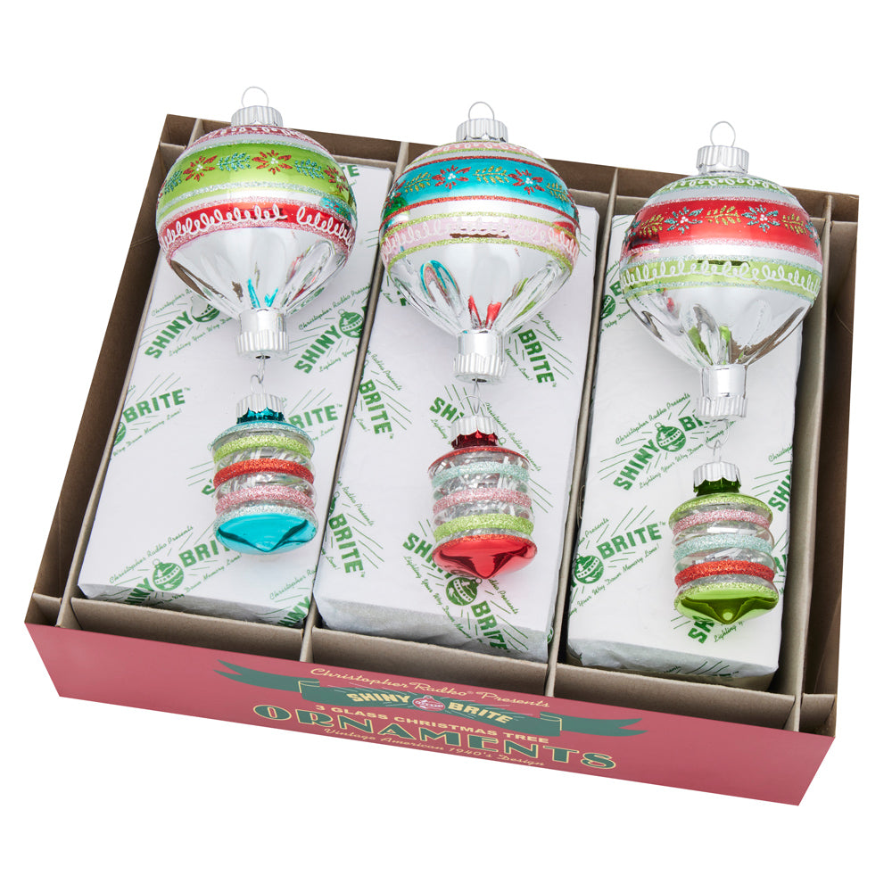 Festive Fete Decorated Shapes Ornaments Set of 3 5