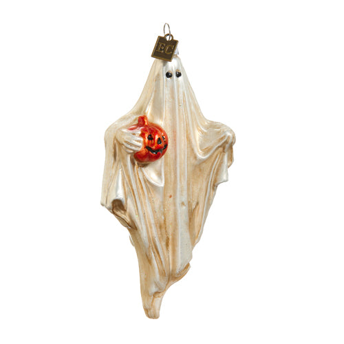 Friendly Ghost with Pumpkin Ornament 5.5