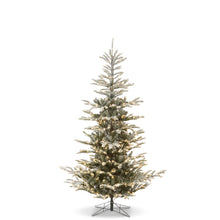 Load image into Gallery viewer, Snowy Norwegian Spruce with Brilliant LED Lights 7.5&#39;
