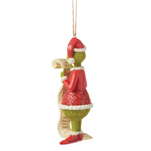 Load image into Gallery viewer, Dated 2024 Grinch Holding List Ornament
